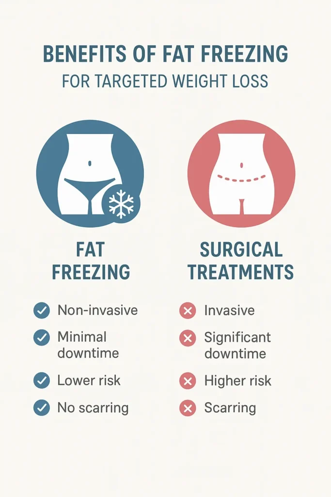 graphic showing the benefits of fat freezing Allesley
