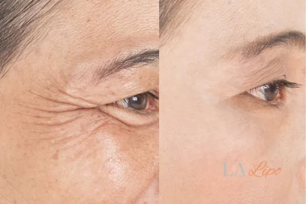 Before and after results of woman - HI-fu wrinkles reduction treatment Allesley