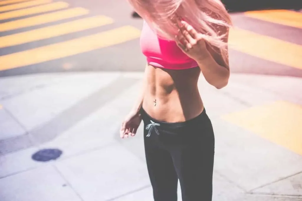 Woman with toned stomach after LA-EMS Body Sculpting Treatment Allesley